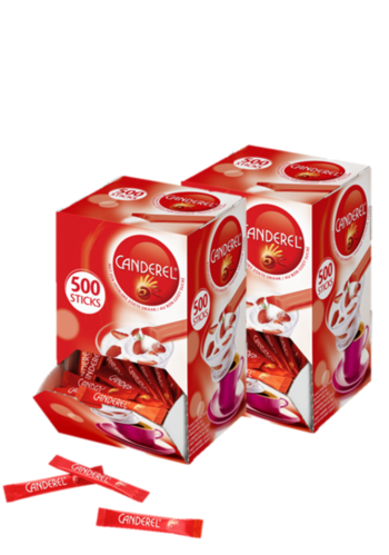 Double pack Canderel sprinkling nuts box with 2 x 500 sticks